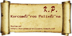 Korcsmáros Polixéna névjegykártya